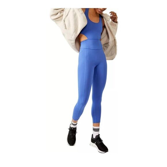 Free People Movement Back It Up Jumpsuit in Swim Club, XS $98 - Picture 3 of 7